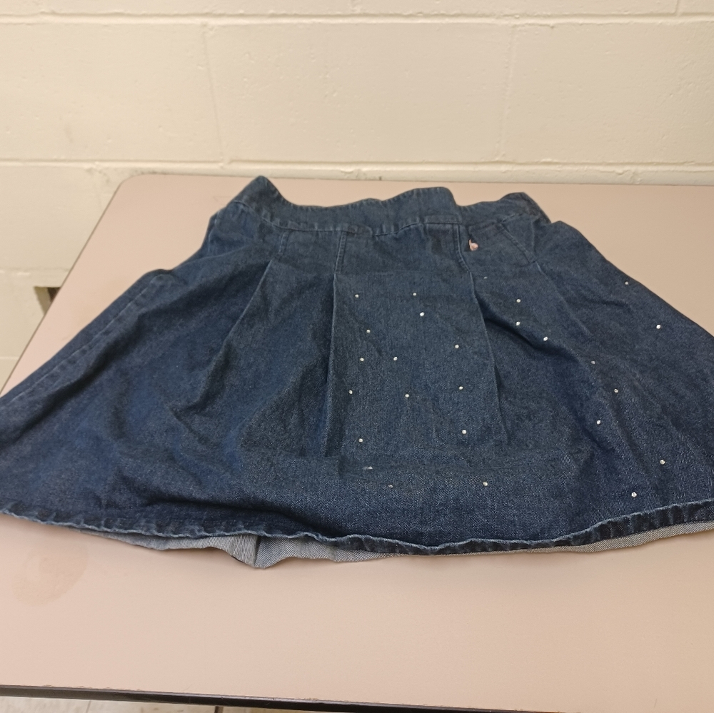Women's denim pleated skirt with rhinestones size 14